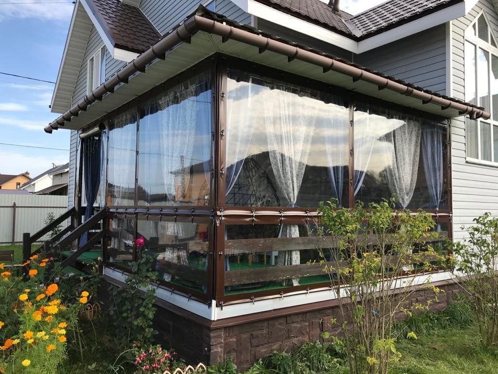 Мягкие окна для террасы частного дома в городе Карабаново